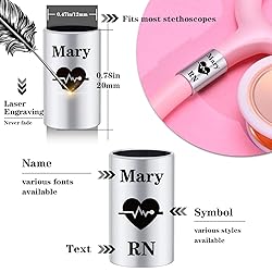 Personalized Stethoscope Name Tag Charms for