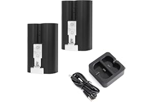 HIWELD 2Sets Battery and USB Charging Station,Battery is Compatible with Ring-doorbell, for Video Doorbell 2/3 and Spotlight Cam Battery 6040mAh