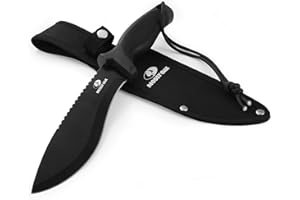 Mossy Oak 11.5'' Machete for Yard Work, Survival Kukri Machete Knife with Sheath, EDC Gear, Ergonomic Anti-Slip Handle, Stainless Steel Machetes for Cutting Trees, Gardening, Bushcraft and Hunting