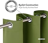 Deconovo Thermal Blackout Curtains Green Eyelet W52 x L72 Inch 2 Panels view 8