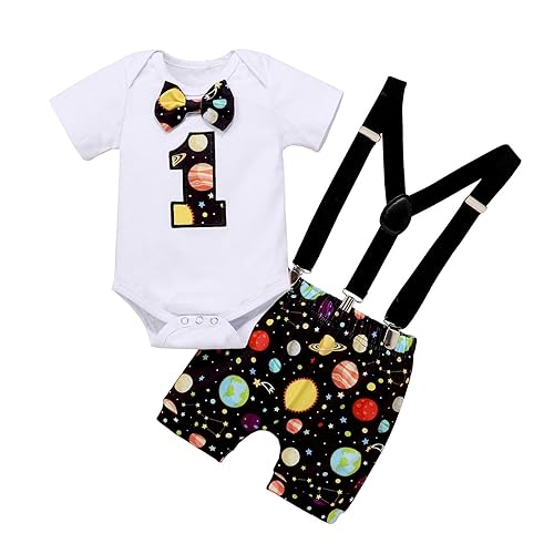 1st Birthday Outfit Baby Boy Space Theme Birthday Party Supplies - Main Image