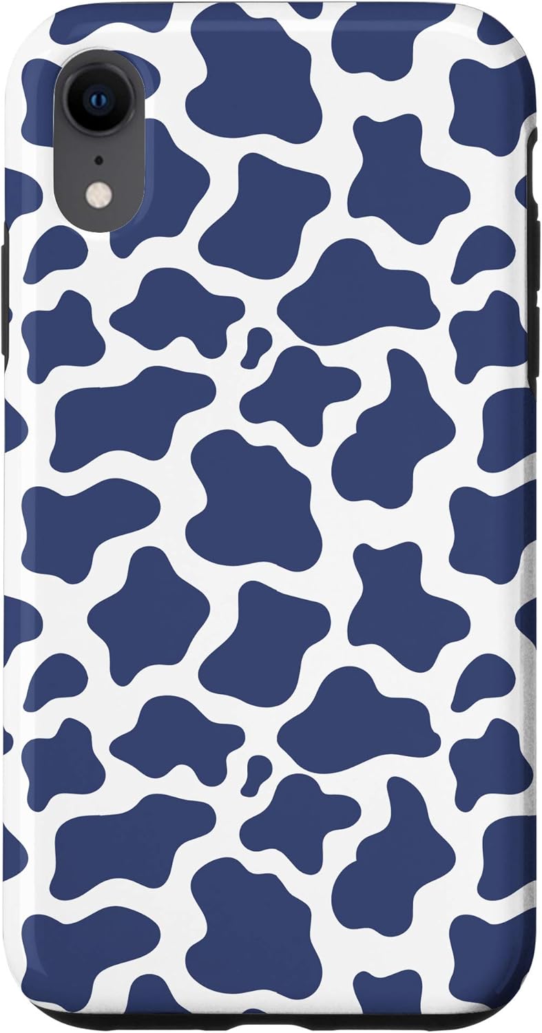 photo Blue Cow Print Case iphone xr cow print navy blue