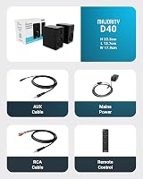 MAJORITY D40 Active Bluetooth Bookshelf Speakers 60W 4" Drivers with Remote view 7