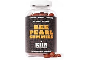 Kiin Bee Pearl Gummies - Bee Bread (Fermented Bee Pollen) | 100% Natural Superfood Rich in Vitamins A, B, C, E, K, Mg, P, Enzymes, Amino Acids, Antioxidants, Omega 3 6 9 - Metabolism & Immunity