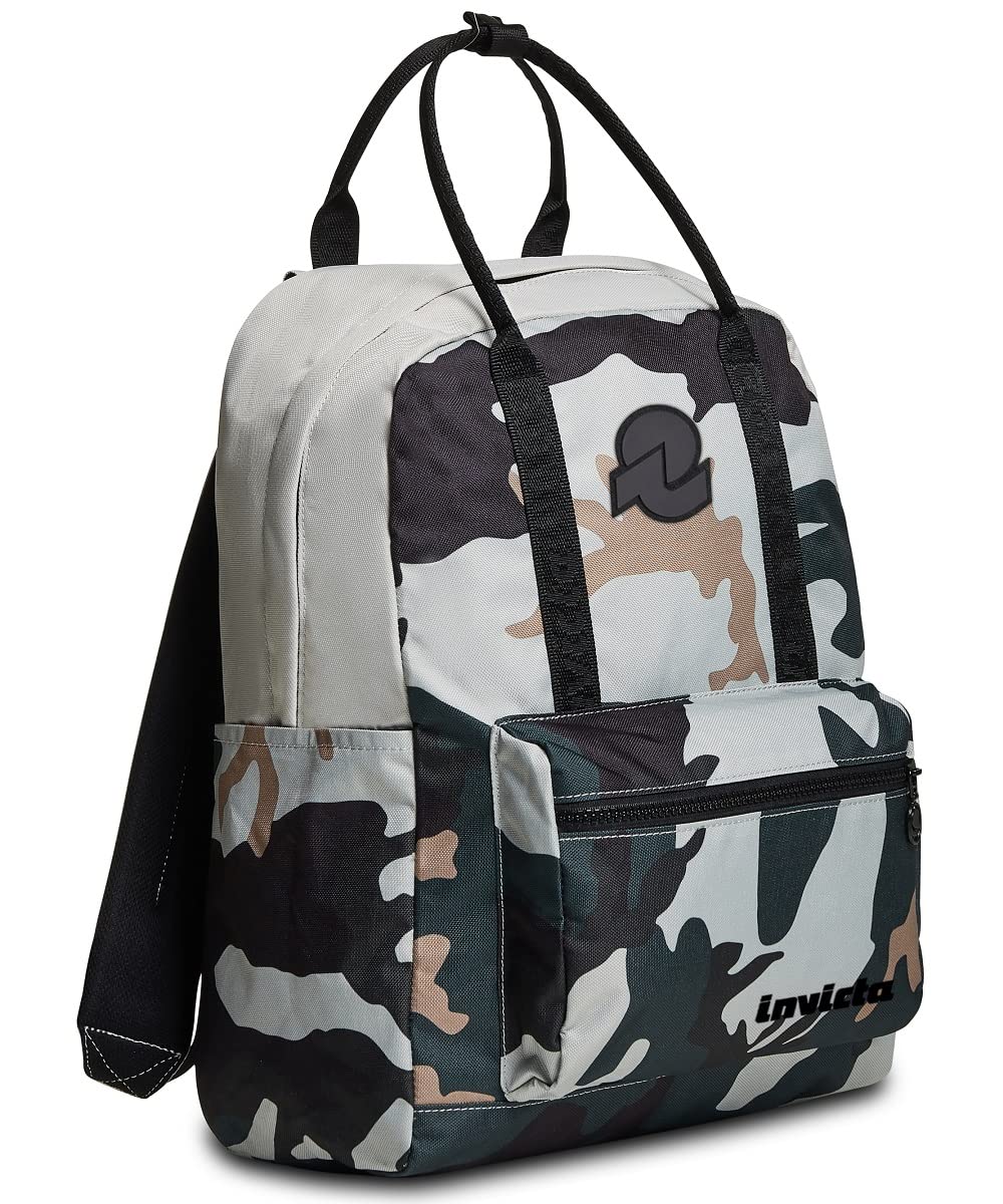 Invicta Backpack, VAX, Eco-friendly Knapsack & Handbag, Casual Daypack, For Office, Day Trips & Commuting, For School, Sport, Free Time, with Side Pockets & 13'' Laptop Sleeve, pattern