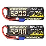 POVWAY 2S Lipo Battery 5200mAh 80C 7.4V RC Battery