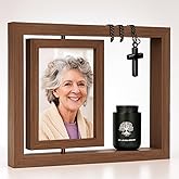 ChoiHeiy Small Urns for Human Ashes Keepsake with 6X4 Rotating Desk Picture Frame & Urn Necklaces for Ashes for Women, Memorial Keepsake Urn for Human Ashes, Mini Urns for Human Ashes Keepsakes