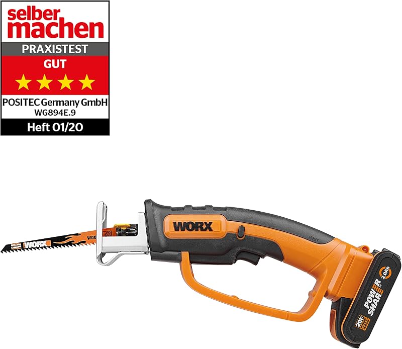 WG894E QUIKSAW Akku Allzweck-Handsäge 20V, inkl. Akku & Ladegerät