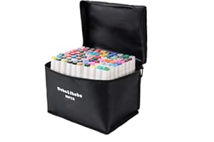 Dabo&Shobo 80 Colors Alcohol Markers, Dawing Markers, Dual Tip Markers, Fine & Chisel Coloring Marker, Chisel Coloring Markers For Adult Coloring And Sketching
