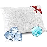 WGAKCED Cooling Pillows for Sleeping 1 Pack, Standard Size Adjustable Shredded Memory Foam Pillows, Firm Bed Pillows for Side, Back, Stomach, Hot Sleepers, Cold Single Pillow for College Dorm Room