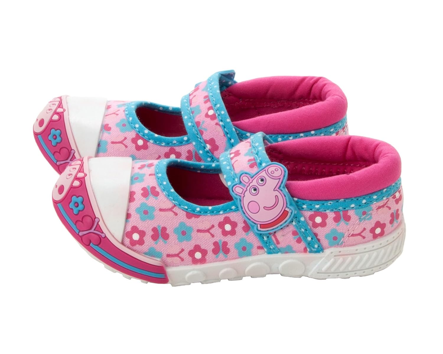 Schuhe für Mädchen GIRLS OFFICIAL PEPPA PIG PINK CANVAS PUMPS SHOES TRAINERS INFANTS UK SIZE 4