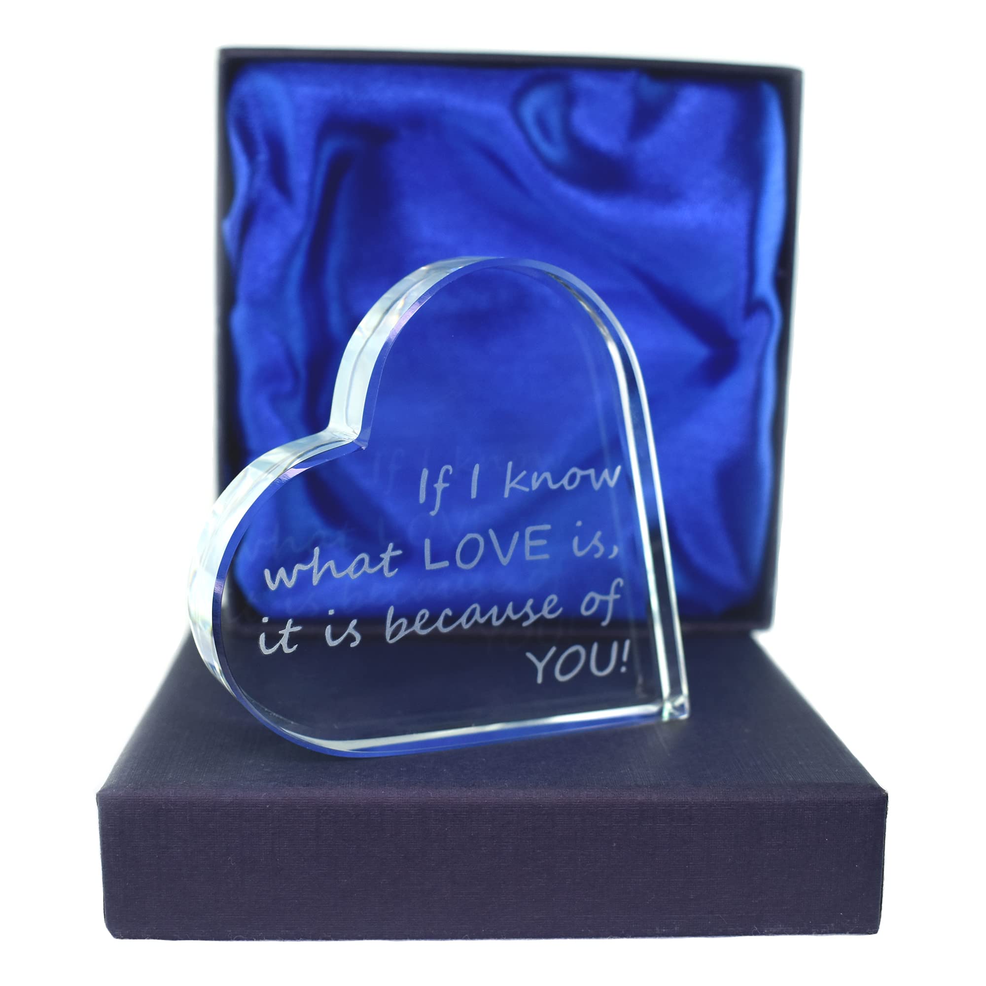 I Love You Glass Heart, Valentines Gifts for Her, Romantic Gifts for Girlfriend, Anniversary Presents for Wife