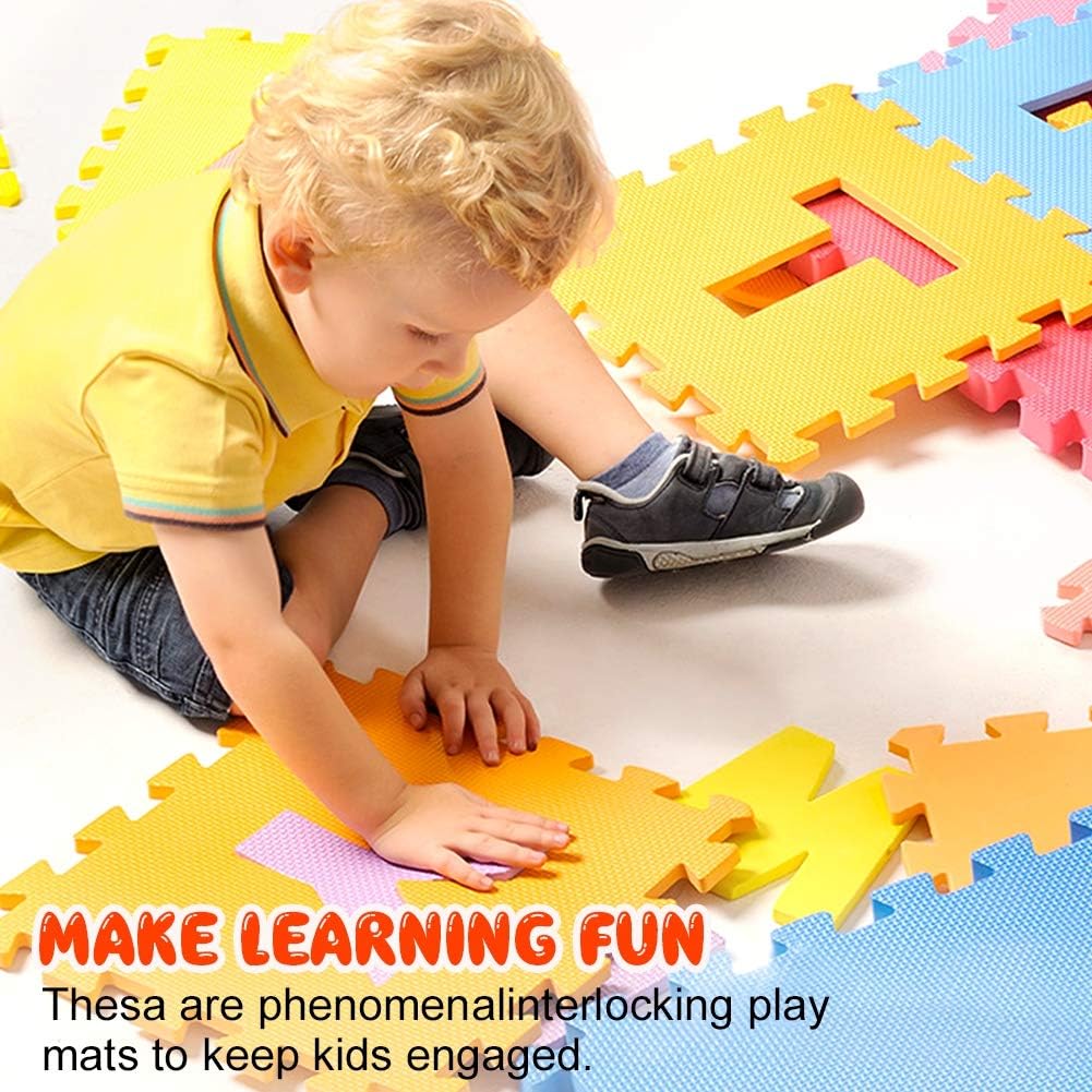 StillCool Kids Foam Puzzle Floor Play Mat with Colors or Numbers & Alphabets, 36 Tiles, 12"x12" for a Total Coverage of 36 Square Feet: Toys & Games