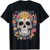 De Los Muertos Day of the Dead Sugar Skull Halloween Women T-Shirt