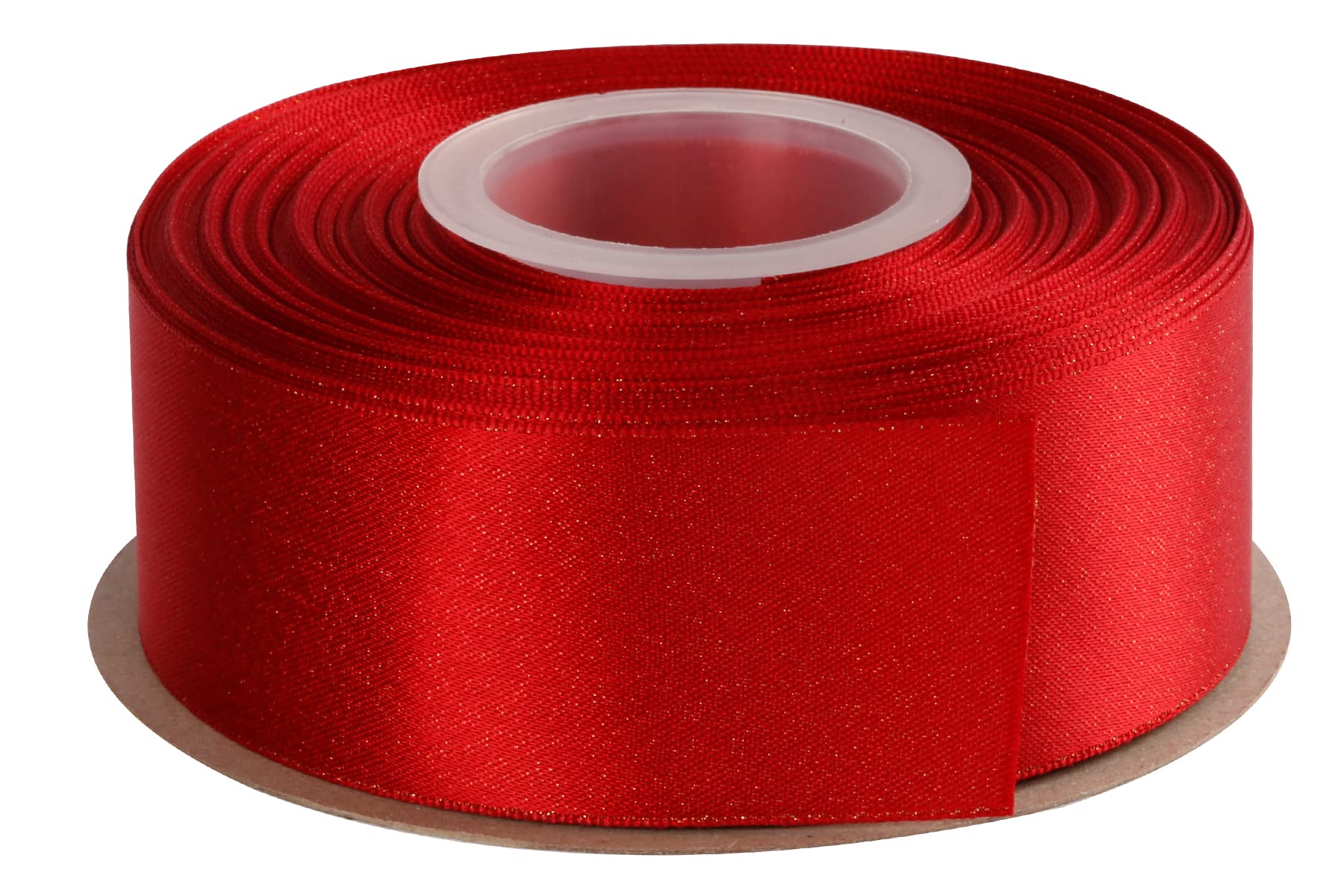 Joycrosso Red Double Faced Glitter Ribbon, Luxury Gold Purl Ribbon, 38mm x 22 Meters, Great for Gift Wrapping Wedding Decoration Floral Arrangement