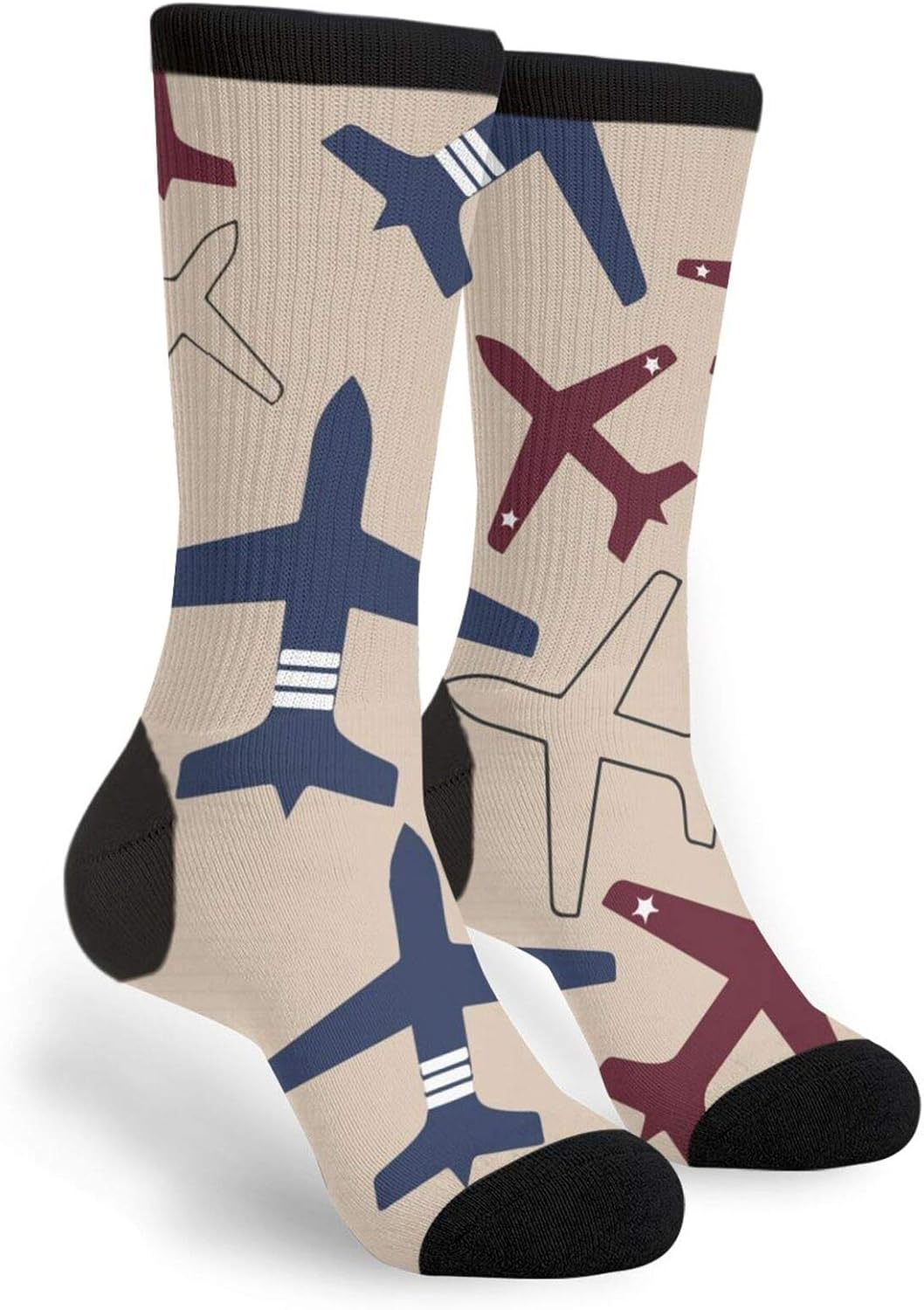 Aircraft Airplane Flying Fun Dress Socks Funny Novelty