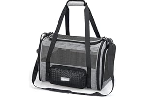 Goodio Pet Carrier TSA Airline Approved,Foldable Soft-Sided Pet Travel Carrier for Cats and Dogs Under 16 Pounds, Cat Carrier with Honeycomb HRD Bottom, Adequate Ventilation,5 Mesh Windows