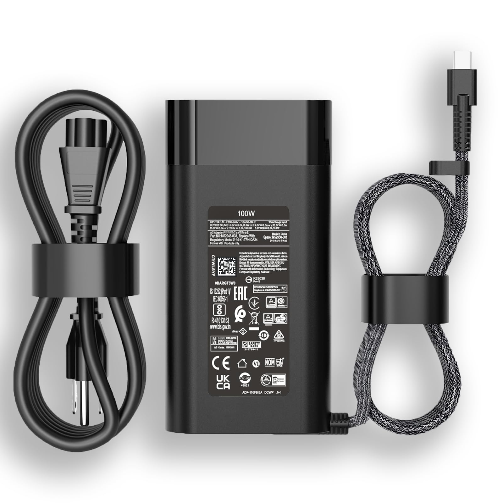 Photo 1 of 100W USB-C Charger for HP Spectre Fold 17 x360 16-aa0047nr Pavilion Plus 14 14-ew1010nr ZBook Firefly 14 16 G11 Envy 17-cw1087nr 17-cw1097nr TPN-LA31 N57041-001 N56858-0 Power