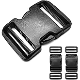 Hebillas para correas de 2 ": 2 Juego de hebilla de liberación lateral 4 piezas de plástico Tri-deslizamiento clip deslizante