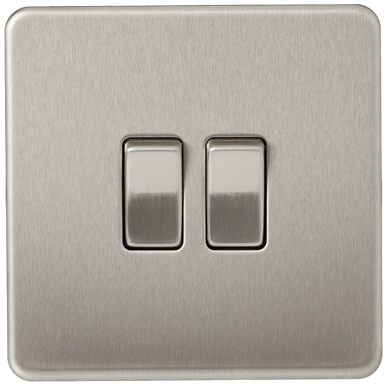 Knightsbridge SF3000BC Screwless 10 A 2-Gang 2 Way Switch, Brushed Chrome