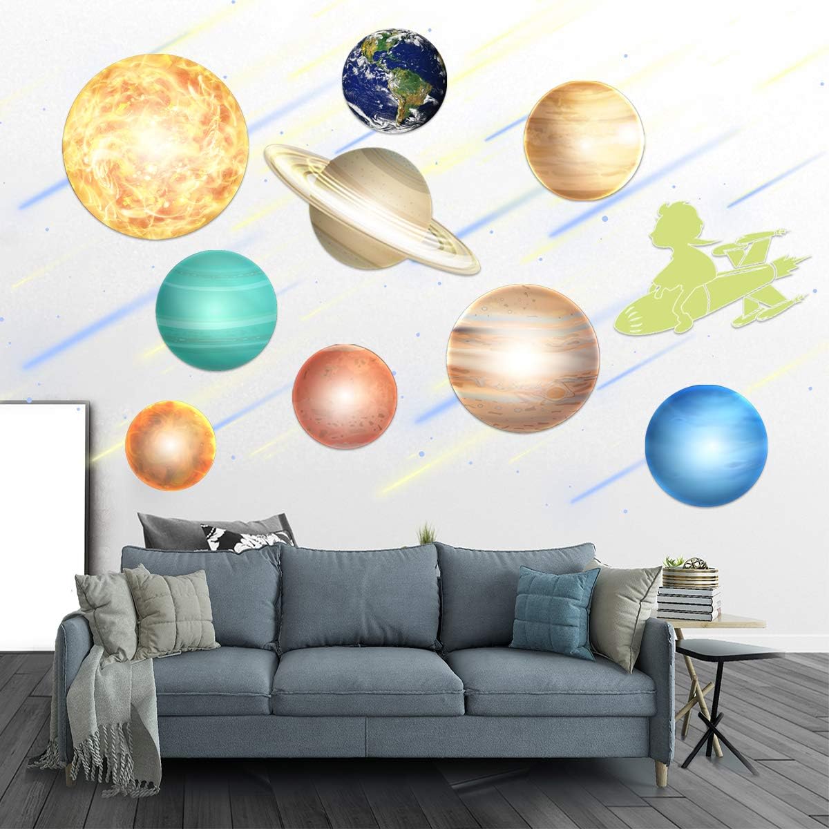 Solar System Wall Stickers HORIECHALY Glow in The Dark Stars and