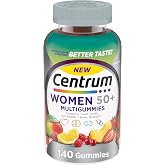 Centrum MultiGummies for Women 50 and Over, 140 Count | Contains Vitamin D3, B Vitamins, Calcium, and Antioxidants, Non-GMO Ingredients, Supports Memory and Cognition, GLP-1 Support