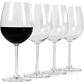 Martha Stewart Vivica 4-Pack Red Wine Glass Set, 20 oz – Elegant Stemmed Wine Glasses for Red Wine, Durable Clear Glassware for Dining, Entertaining, or Everyday Use