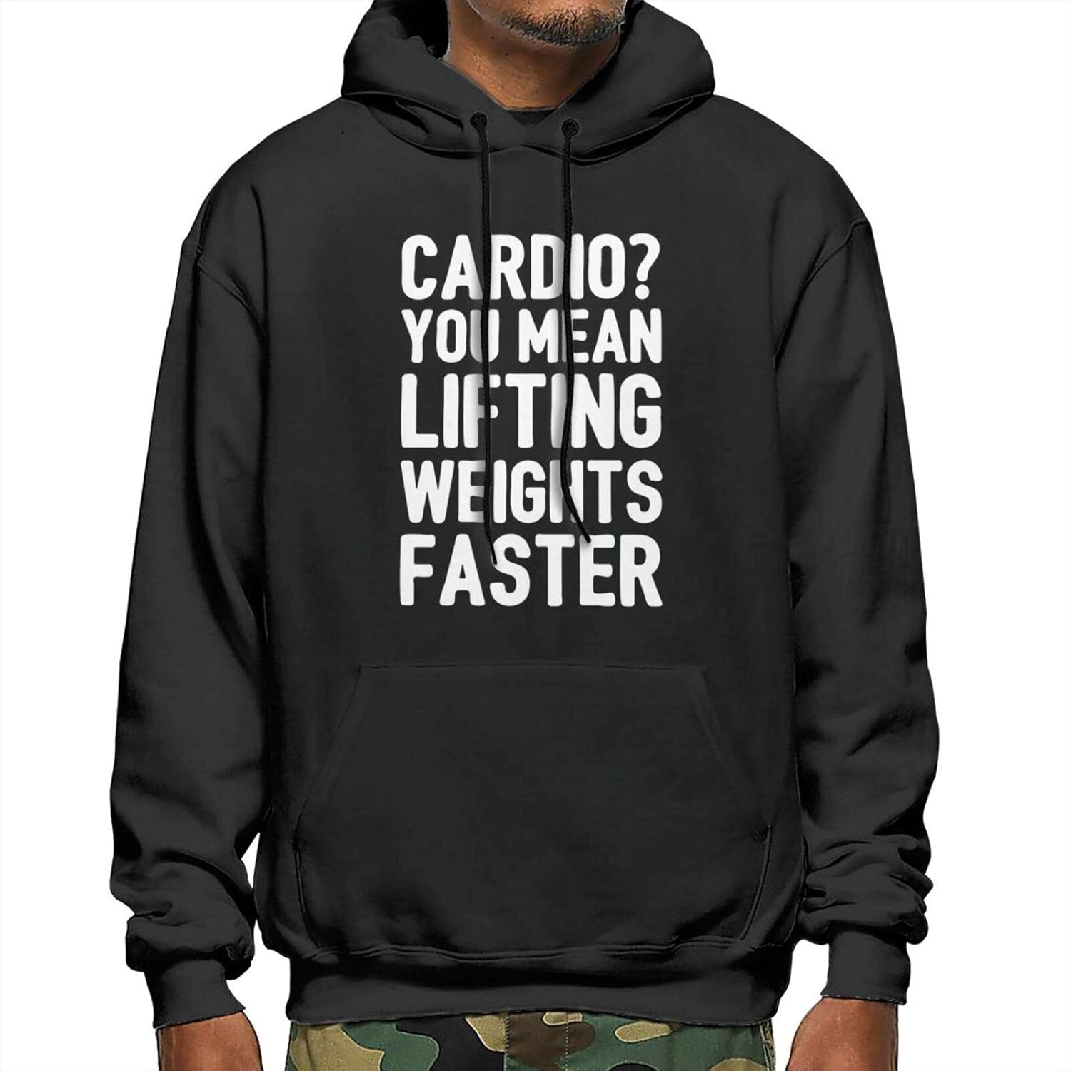 Cardio You Mean Lift Weights Faster Hoodies For Men Casual Hooded Long Sleeve Tops Pullover