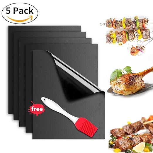 title=Set di 5 tappeti per barbecue grigliati da waitiee, grill mat 5 tappetini per