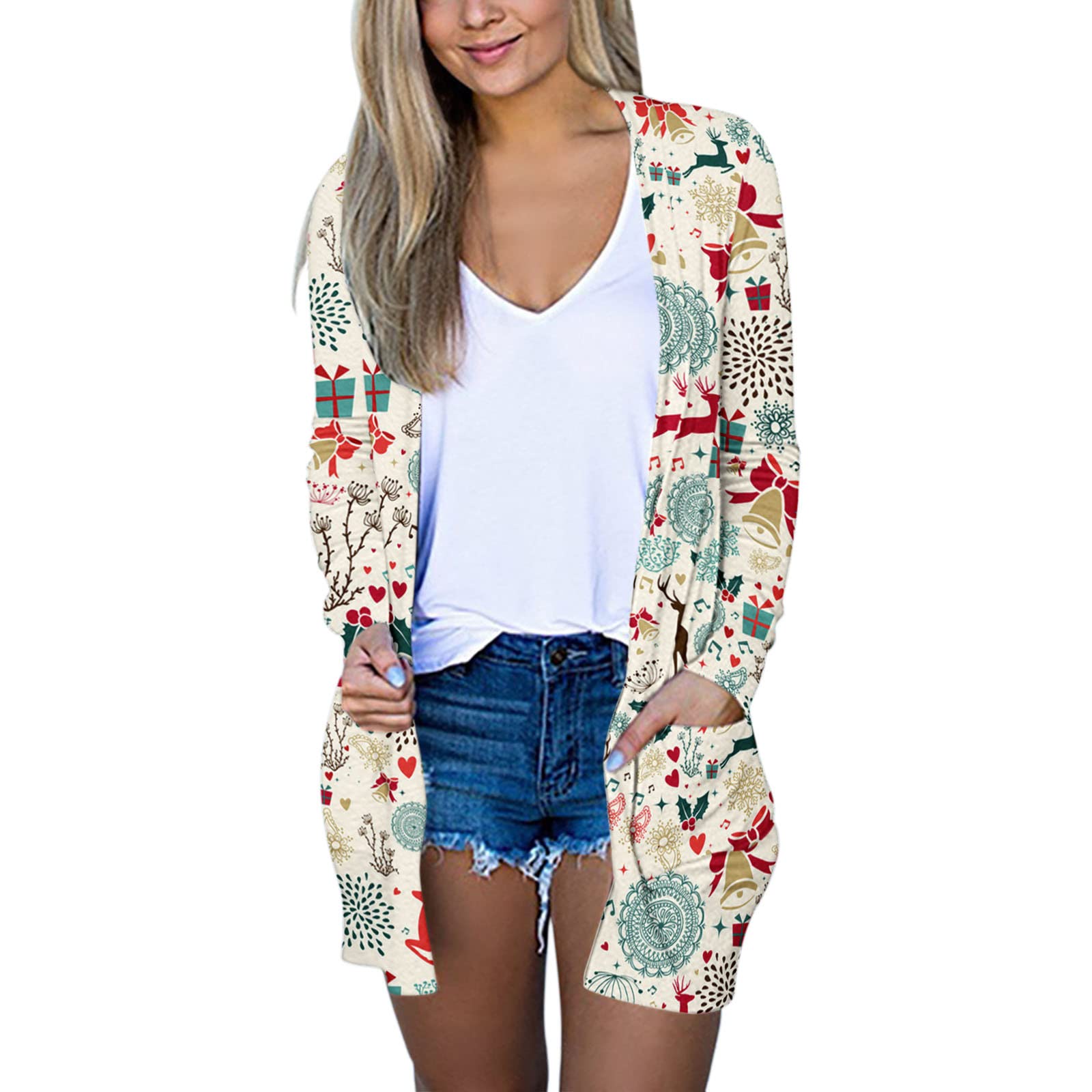 Santa Sweaters For Women Kimono Cardigans For Women