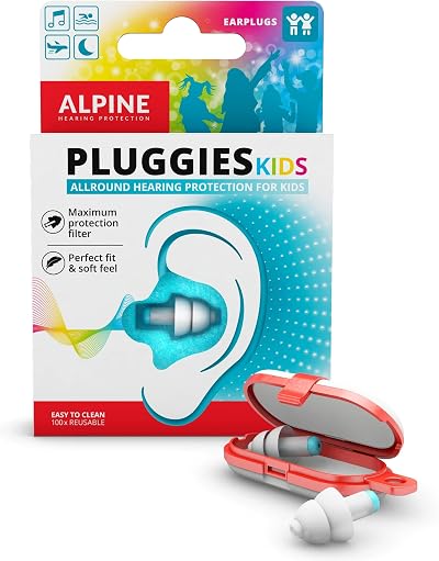 Alpine Pluggies Kids Earplugs Small Ear Canal Noise Cancelling 5-12 Flying