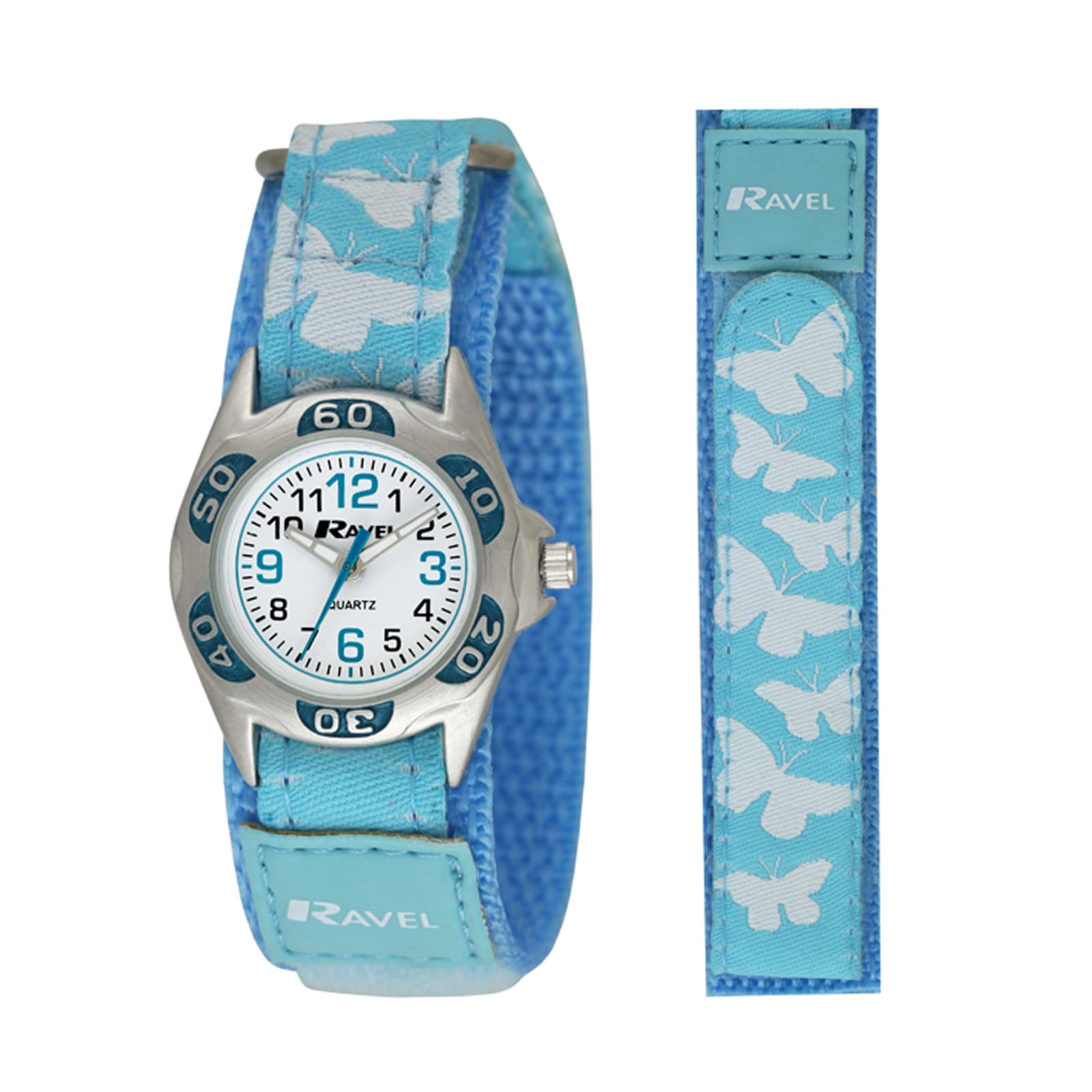 Ravel - Children's Easy Fasten Butterfly Watch - Analogue Quartz - R1507.52 - Light Blue