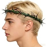 LYFOOHEART Wearable Crown of Thorns Life Size 8&rsquo;&rsquo; Diameter, Decoration for Home and Church Lents Period, Christmas Tree Decoration Ornament Crown for Costumes, Wearable Crown of Thorns