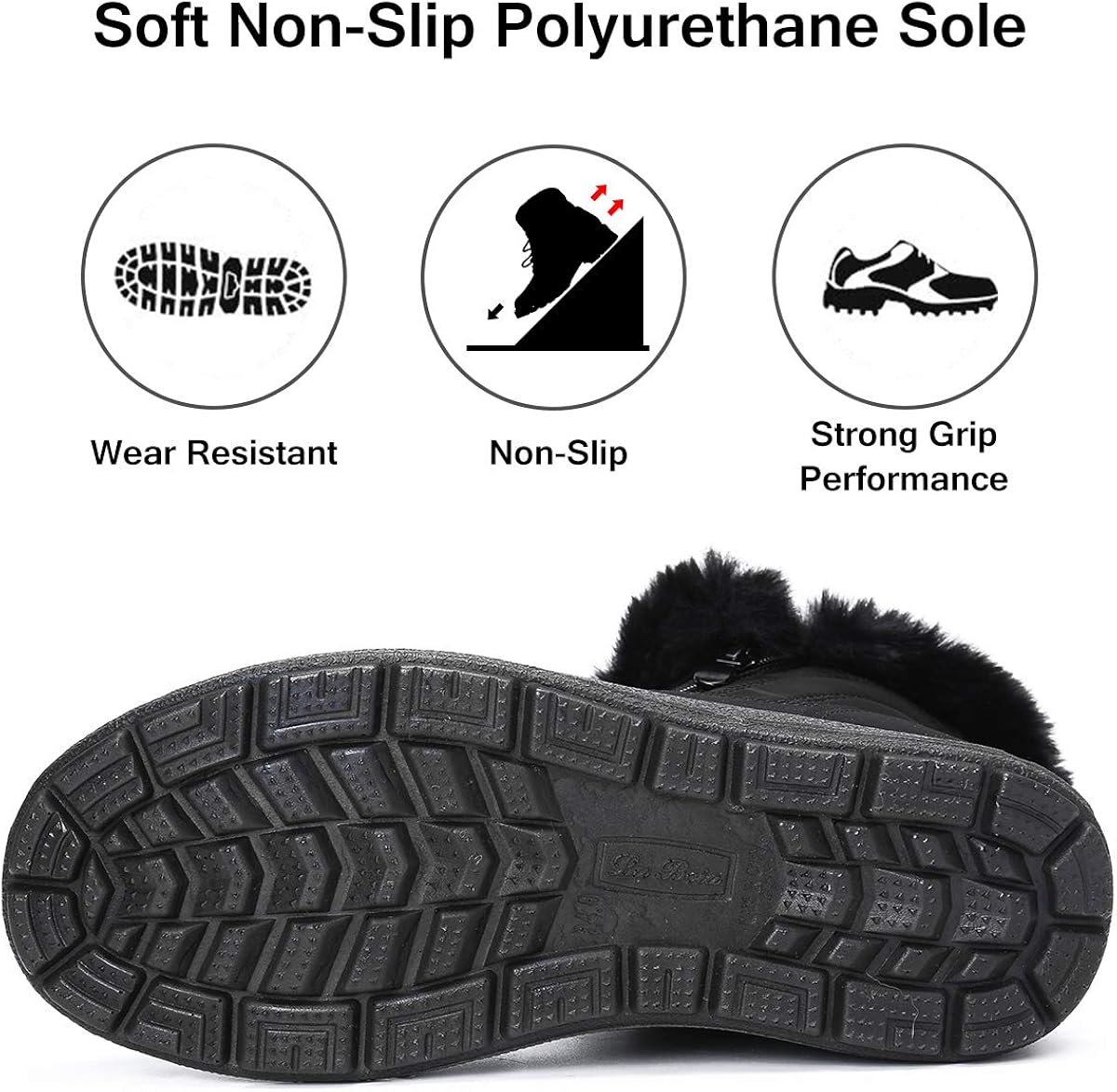  | gracosy Snow Boots for Women, Warm Ankle Boots Waterproof Outdoor Slip On Fur Lined Winter Short Booties Anti-Slip Comfort Zipper Large Size Shoes | Snow Boots