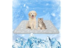 MH MYLUNE HOME Dog Cooling Mat, 20”x30” Cooling Pad for Dog/Cat Arc-Chill Cooling Fiber & Endothermic Color Changing Pet Cooling Mat for Dog Foldable & Washable Non-Toxic Summer Pet Blanket, Gray