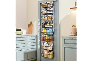 Over The Door Pantry Organizer with hooks, 8 Tier Pantry Door Organizers and Storage with hanging hooks, Bathroom Bedroom Cab