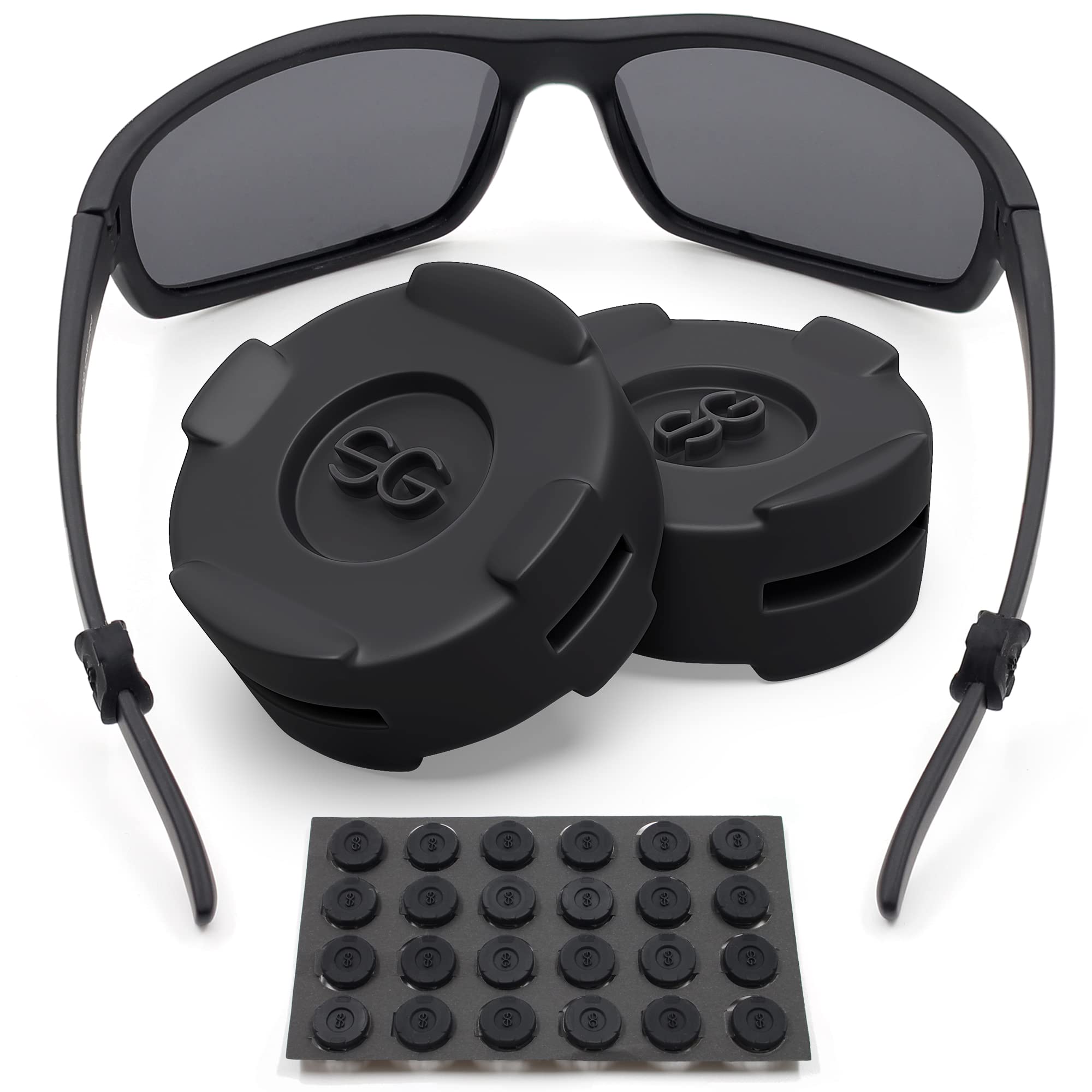 SIGONNA Eyeglass Ear Grips - Glasses Ear Cushion - Silicone Glasses Ear Grip - Eyeglass Accessories - Ear Grips Hooks - 12 Pairs (Black)