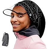 Red by Kiss Premium Satin Lined Rain Cap, 100% Waterproof Hair Protection, Adjustable Strap, Packable Pouch Included