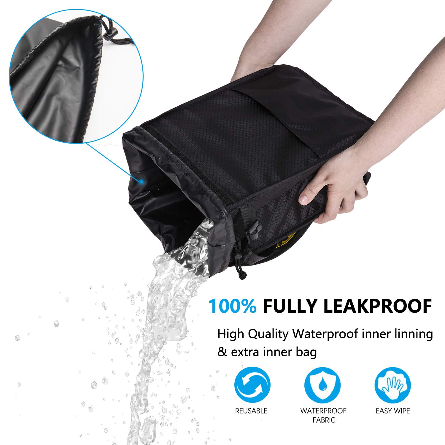 Sumworld Car Trash Can Hanging Automobile Garbage Bag with Lid and Storage Pockets Automotive Litter Container for Vehicle Car Seat Organizer