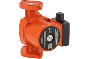 VEVOR F-007-F5-71FC Cast Iron Circulator Pump, 23 GPM, AC 120V 16 ft Hot Water Recirculating Circulation Pump, 1-Inch Flange 