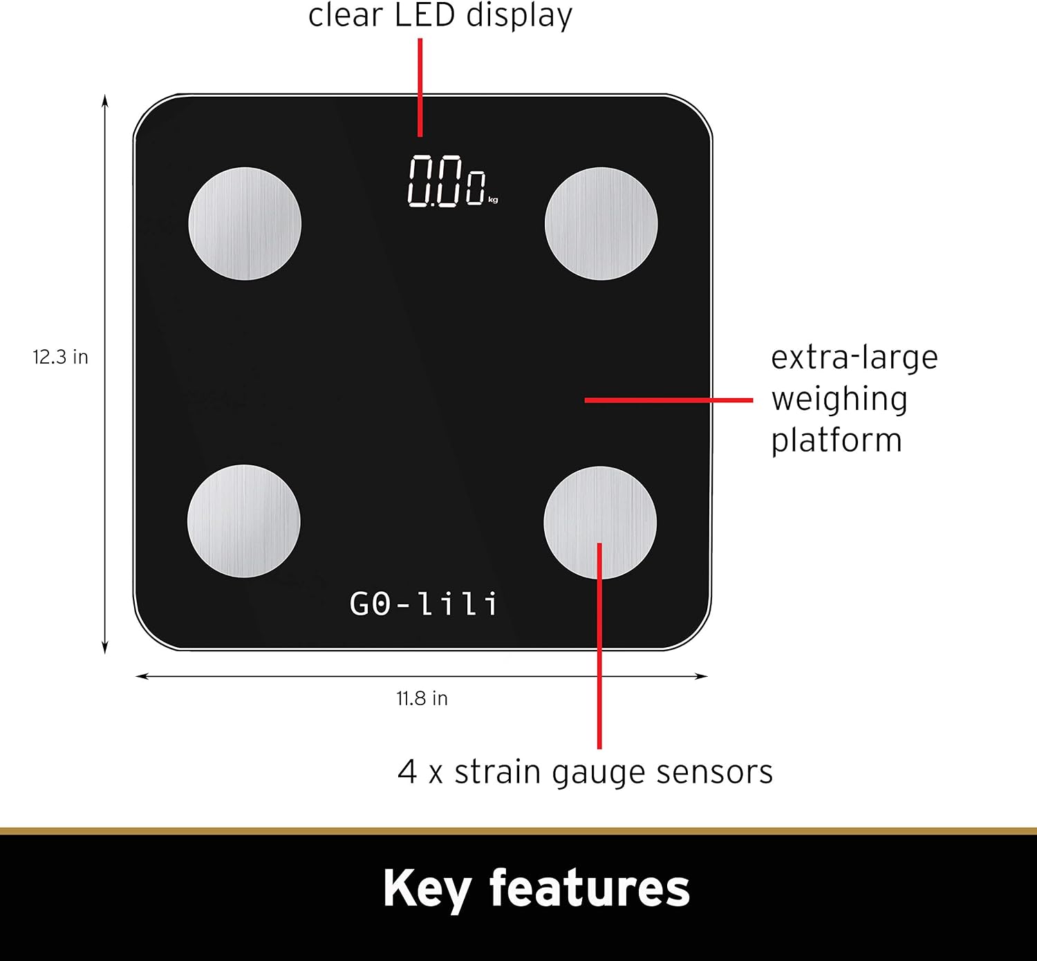 Premium Digital Body Fat Scale,18 Body Measurement Indicators with ...