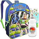 Disney Toy Story Backpack for Kids - Bundle with 15" Buzz Lightyear Backpack, Water Bottle, Stickers, and More | Toy Story Backpack for Boys