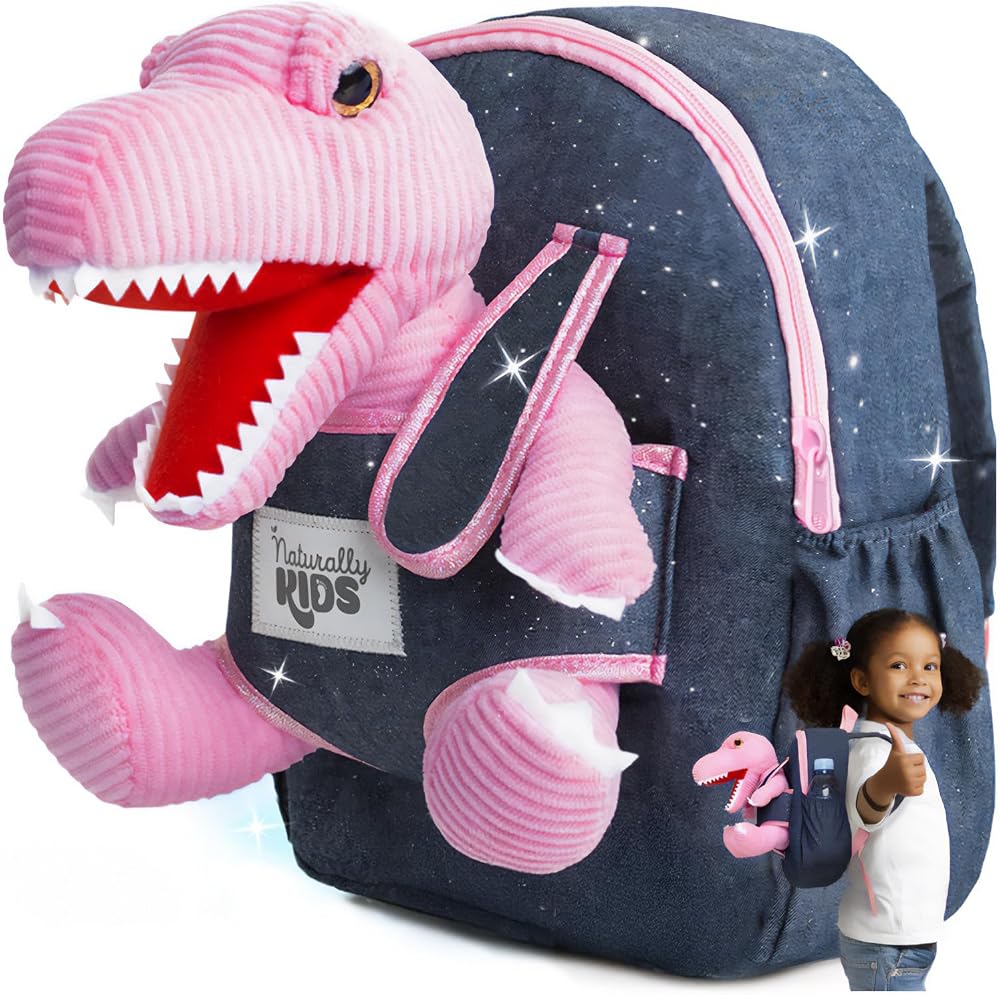 Naturally KIDS Pink Dinosaur Backpack Toddler Kids Gift