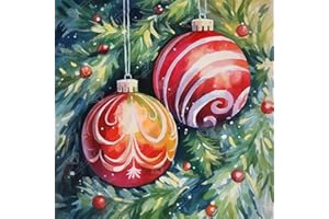DIAMOND ART CLUB Christmas Ornaments Diamond Painting Kit, Fun DIY Crafts for Adults, Round Diamond Art Canvas, 9" x 9"
