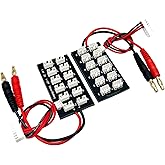 2Pcs 2S 7.4V LiPo Parallel Charging Board JST-PH2.0 3-Pin 4.0mm Banana Plug 2S LiPo Battery Charge Board for Balance Charger Imax B6 SCX24 Batteries