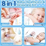 HlpiAMok Little Angel 10Pcs Baby Grooming Kit in Blue with Case view 3