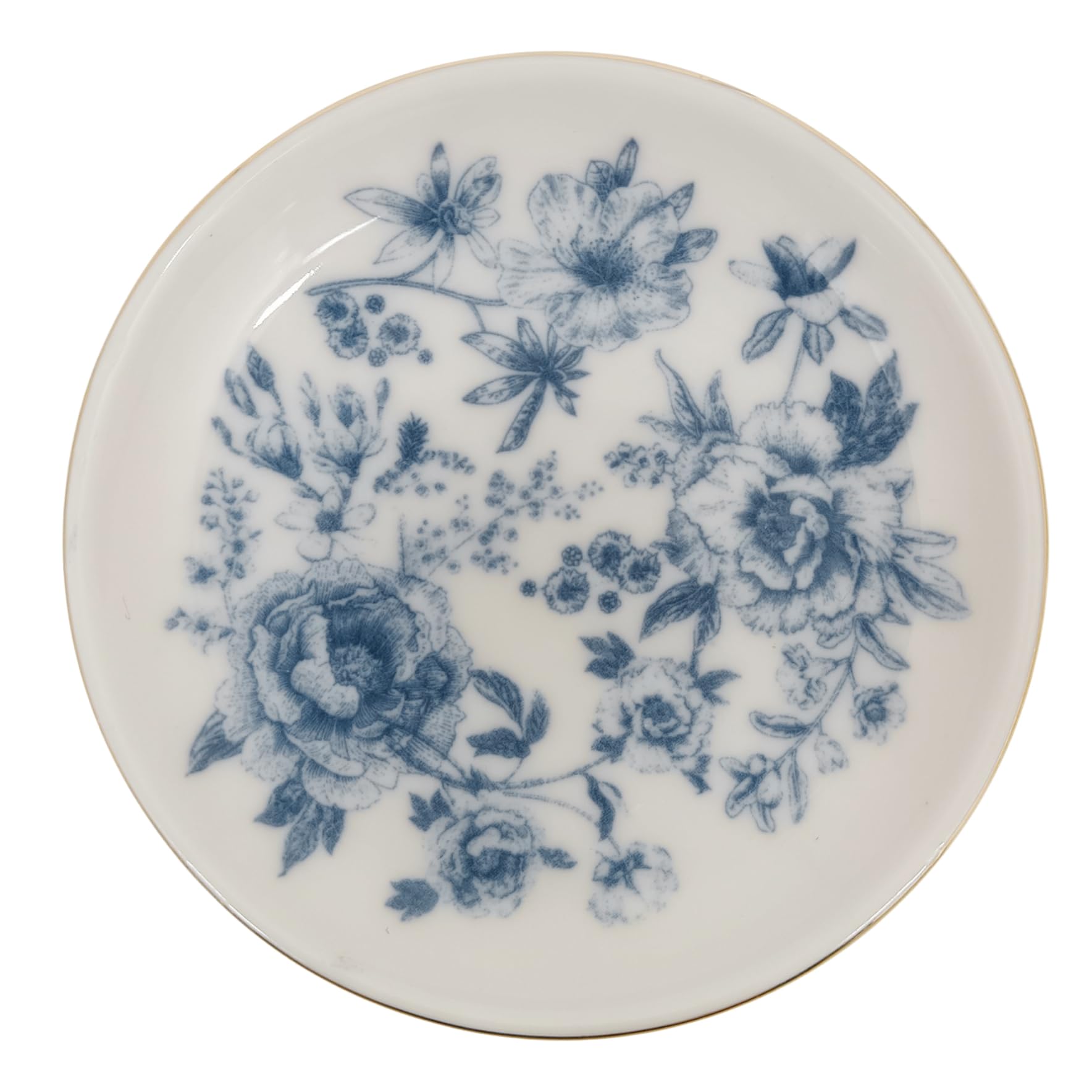 Photo 1 of Sweet Water Decor Blue Deft Jewelry Dish Tray - Ceramic Ring Dish for Bridal Shower, Wedding, and Home Decor - Elegant Jewelry Holder & Organizer for Women