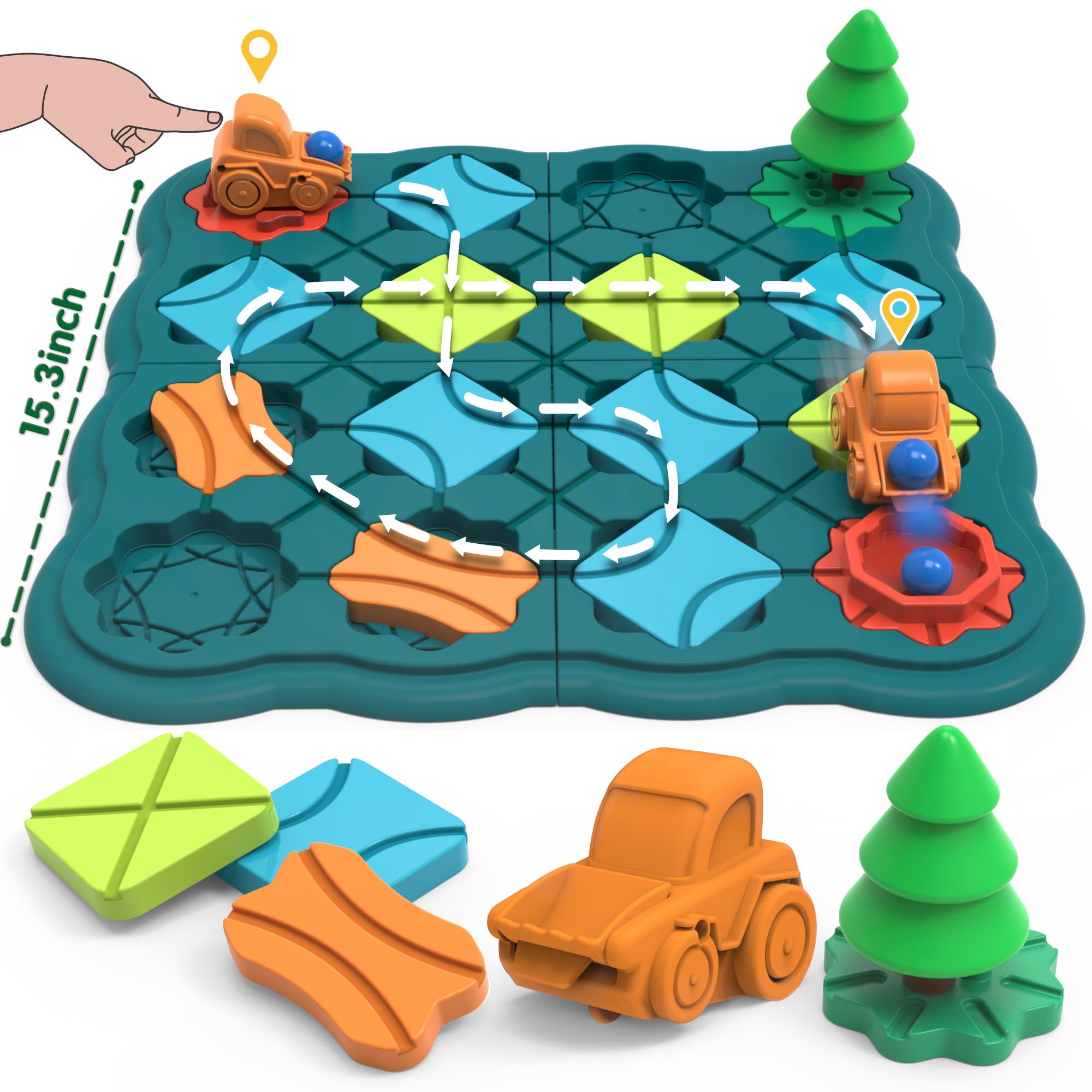 Photo 1 of Kids Toys STEM Board Games - Logic Road Builder Brain Teasers Puzzles for 4 5 6 7 Year Old Boys Girls, Educational Montessori Birthday Gifts for Ages 4-8 Preschool Classroom Learning (28 PCS)