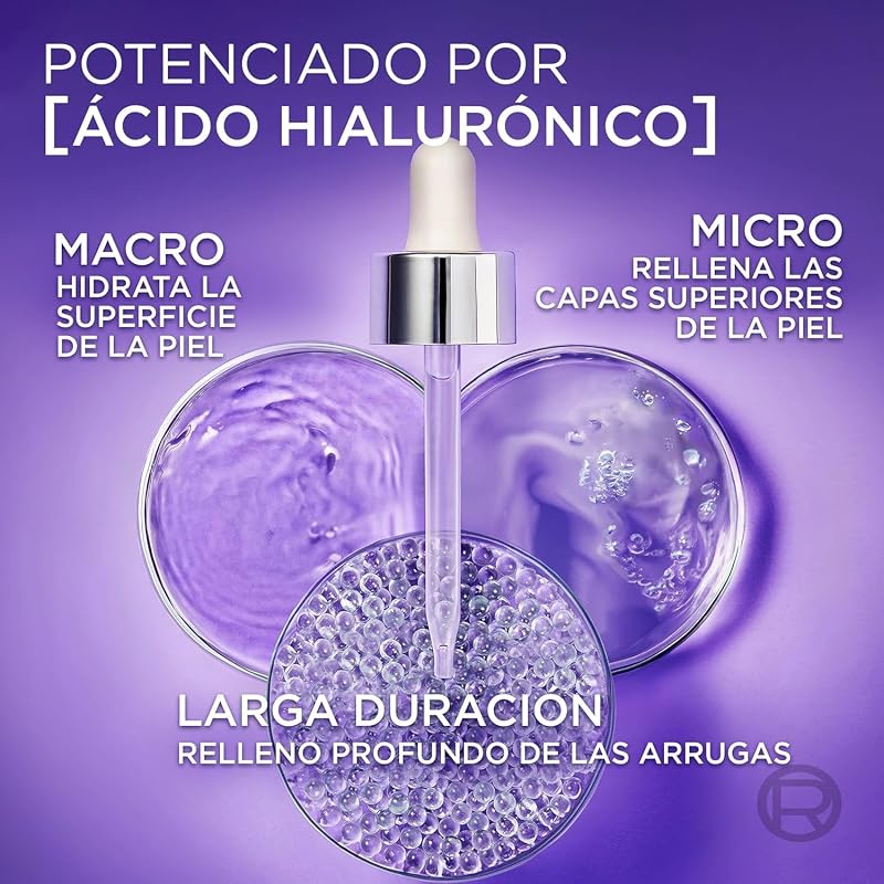 L'Oréal Paris Revitalift Filler Sérum Antiarrugas con Ácido Hialurónico, Péptidos. Nº1 del Mundo. Hidratación Duradera y Profunda. Ilumina y Rellena en 1H. Inspirado en Cosmética Coreana, 50ml XL
