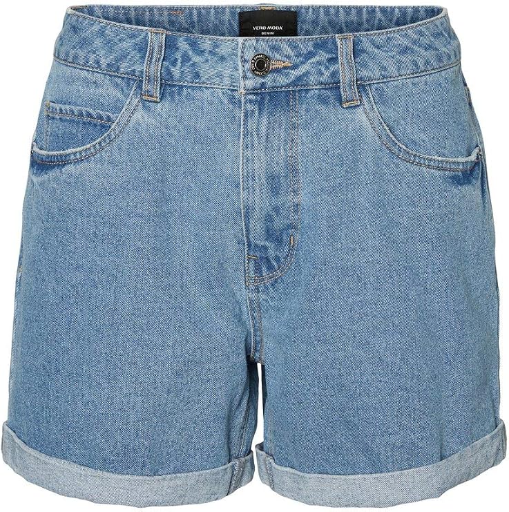 Pantalones cortos de mezclilla de talle alto para mujer